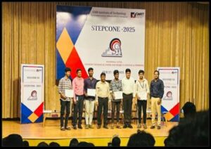 Mr. Vijay, Mr. Shanmuk and Mr Rahul from IV CSE got First Prize in hackhub with cash award of ₹15,000 at Stepcon conducted by GMRIT