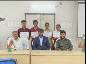 Mr.Chaitanya and team of CSE got first prize in 16-HOURS HACKATHON &CODING CHALLENGES WITH DSA AT RGUKT (IIIT srikakulam) with a Cash award of ₹5,000