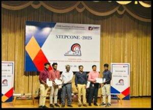 Mr. Vijay, Mr. Shanmuk and Mr Rahul from IV CSE got First Prize in hackhub with cash award of ₹15,000 at Stepcon conducted by GMRIT
